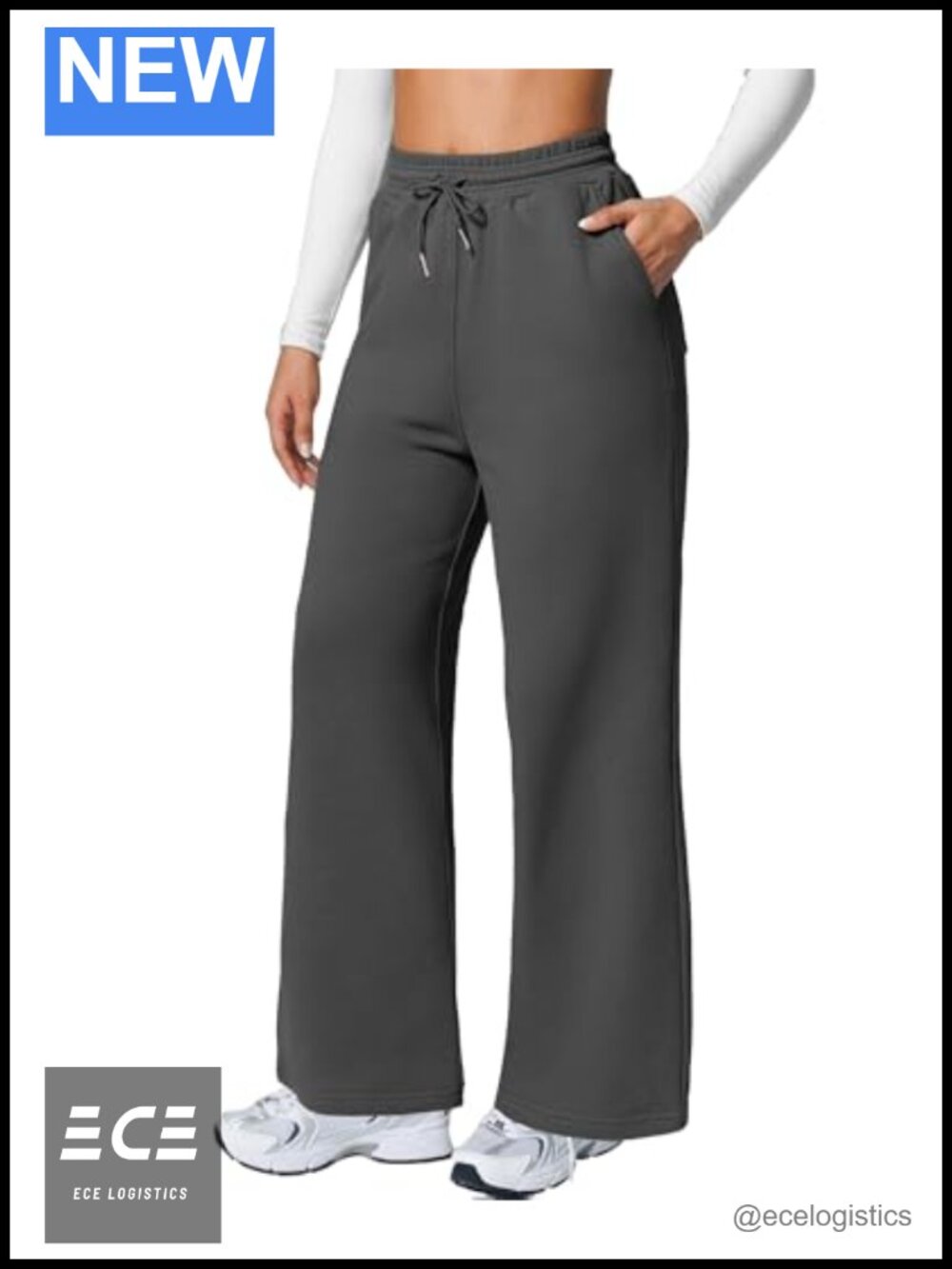 Thick Cotton Wide Leg Sweatpants Tall Women 4 Pockets Thermal Warm Baggy Pull
